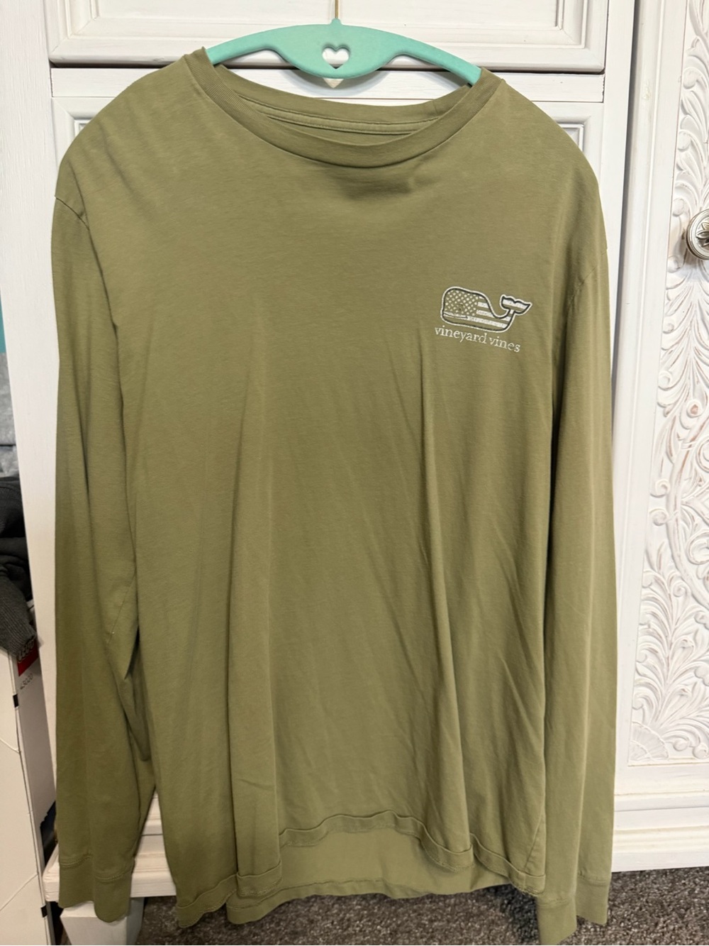Vineyard Vines Olive Green Long Sleeve Tee 🇺🇸🐳